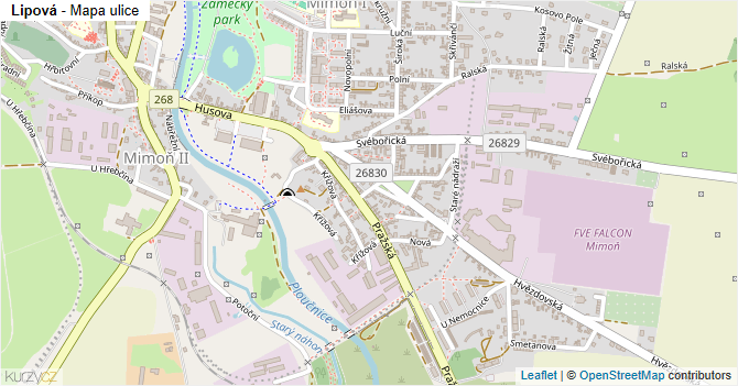 Lipová - mapa ulice