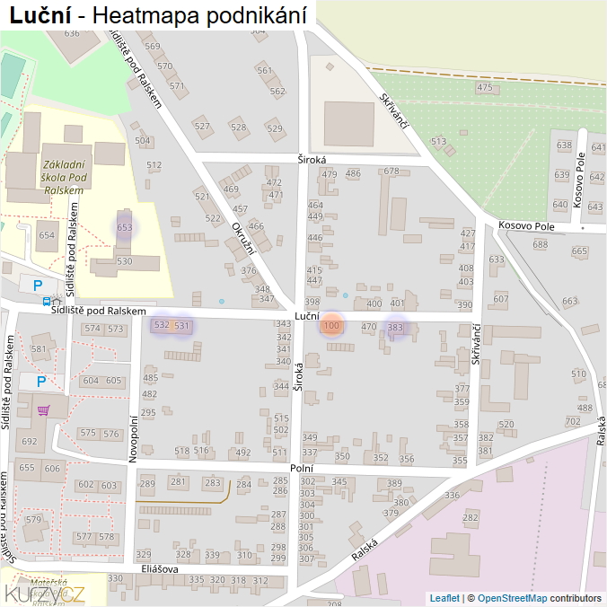 Mapa Luční - Firmy v ulici.