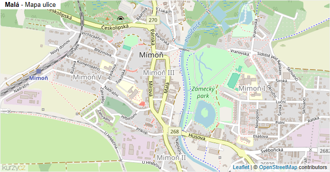 Malá - mapa ulice
