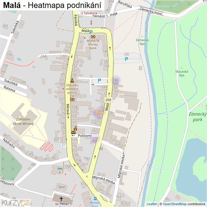 Mapa Malá - Firmy v ulici.