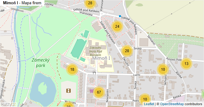 Mimoň I - mapa firem