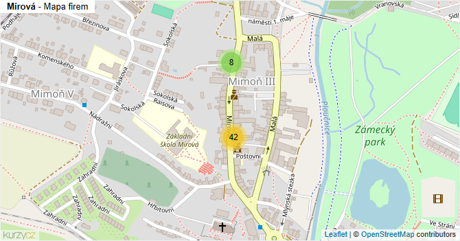 Mírová - mapa firem
