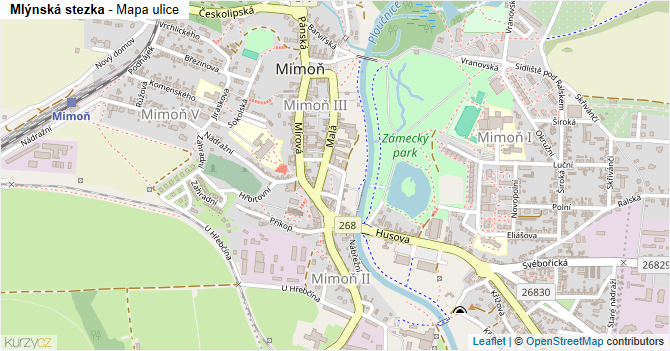 Mlýnská stezka - mapa ulice