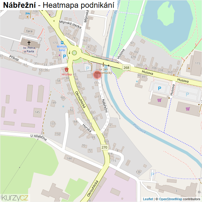 Mapa Nábřežní - Firmy v ulici.