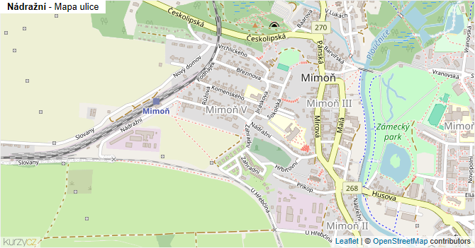 Nádražní - mapa ulice