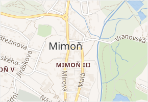 nám. 1. máje v obci Mimoň - mapa ulice
