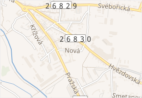 Nová v obci Mimoň - mapa ulice