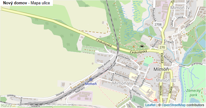 Nový domov - mapa ulice