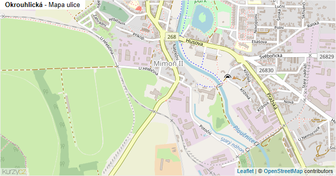Okrouhlická - mapa ulice