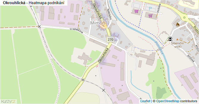 Okrouhlická - mapa podnikání