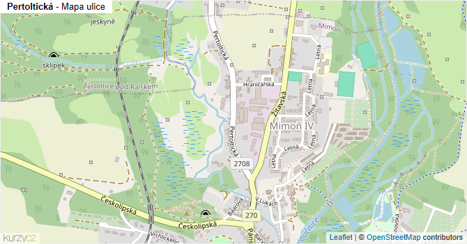 Pertoltická - mapa ulice