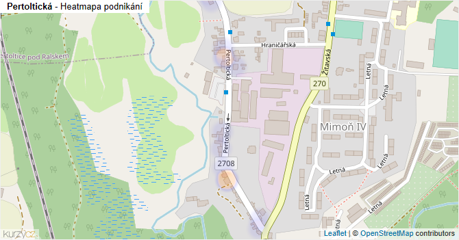 Pertoltická - mapa podnikání