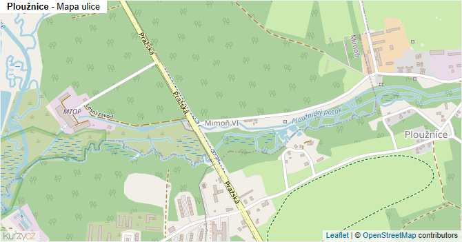 Ploužnice - mapa ulice
