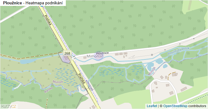 Ploužnice - mapa podnikání