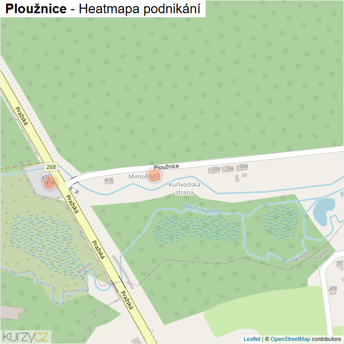 Mapa Ploužnice - Firmy v ulici.
