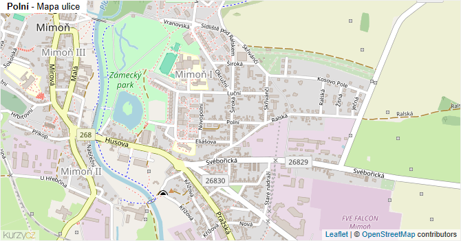 Polní - mapa ulice