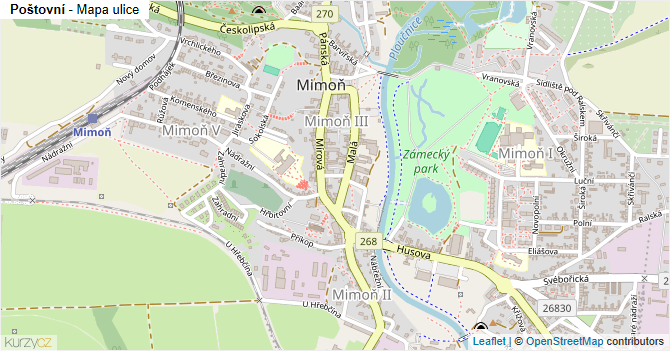 Poštovní - mapa ulice