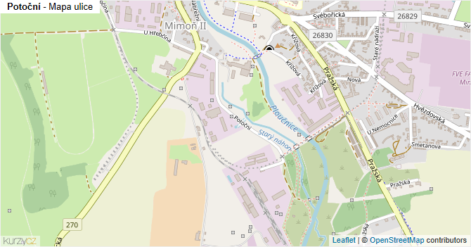 Potoční - mapa ulice