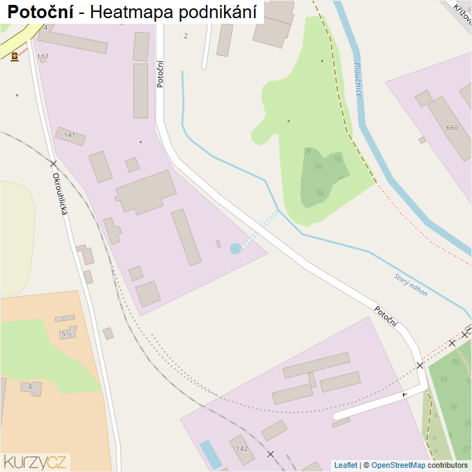 Mapa Potoční - Firmy v ulici.