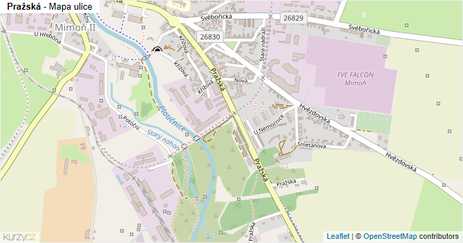 Pražská - mapa ulice