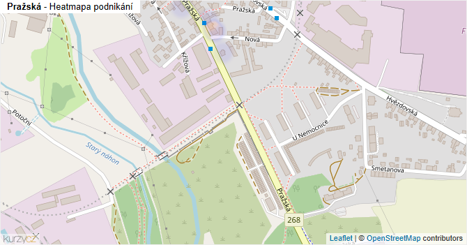 Pražská - mapa podnikání