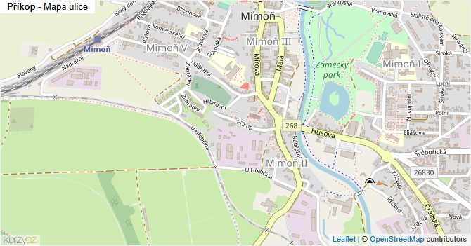 Příkop - mapa ulice