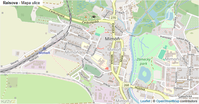 Raisova - mapa ulice