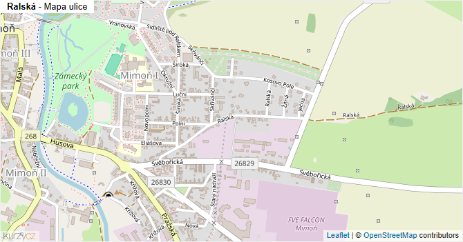 Ralská - mapa ulice