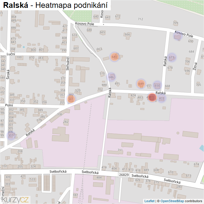 Mapa Ralská - Firmy v ulici.