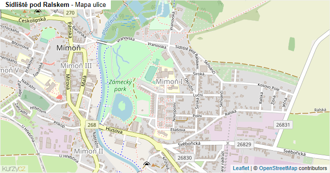 Sídliště pod Ralskem - mapa ulice