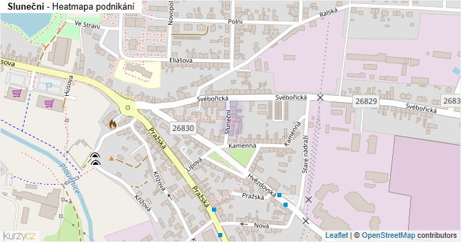 Sluneční - mapa podnikání