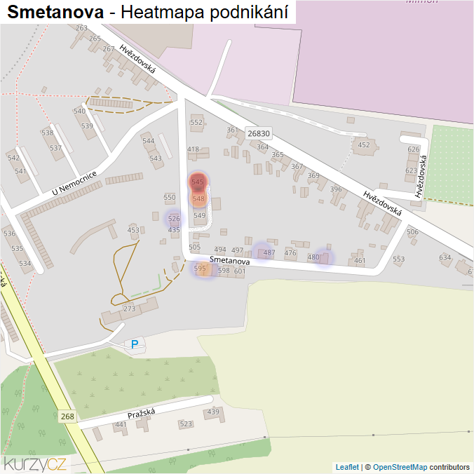 Mapa Smetanova - Firmy v ulici.