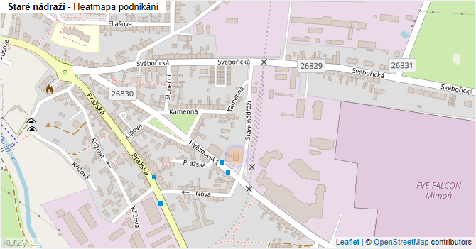 Staré nádraží - mapa podnikání