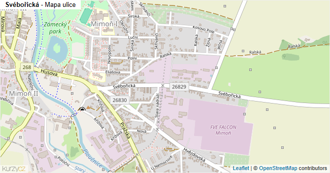 Svébořická - mapa ulice