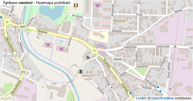 Tyršovo náměstí - mapa podnikání