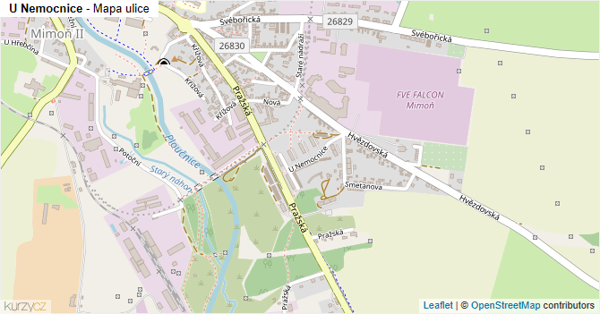 U Nemocnice - mapa ulice