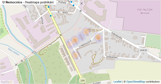 U Nemocnice - mapa podnikání