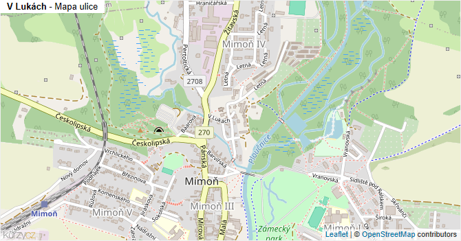 V Lukách - mapa ulice