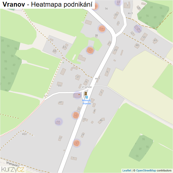 Mapa Vranov - Firmy v části obce.