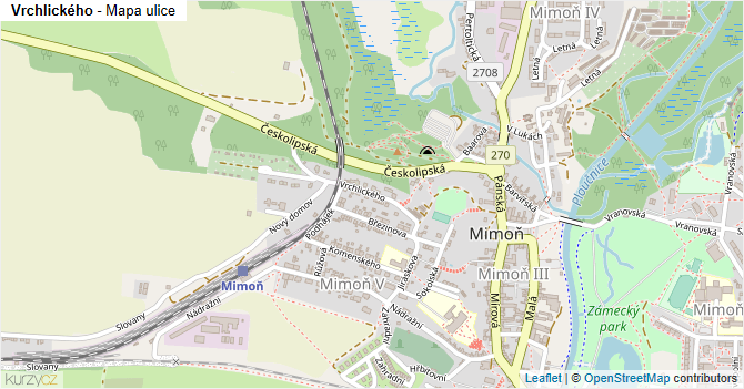 Vrchlického - mapa ulice
