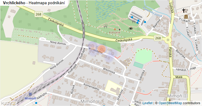 Vrchlického - mapa podnikání