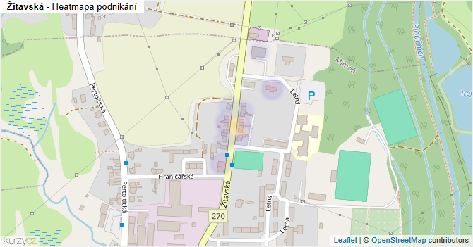Žitavská - mapa podnikání