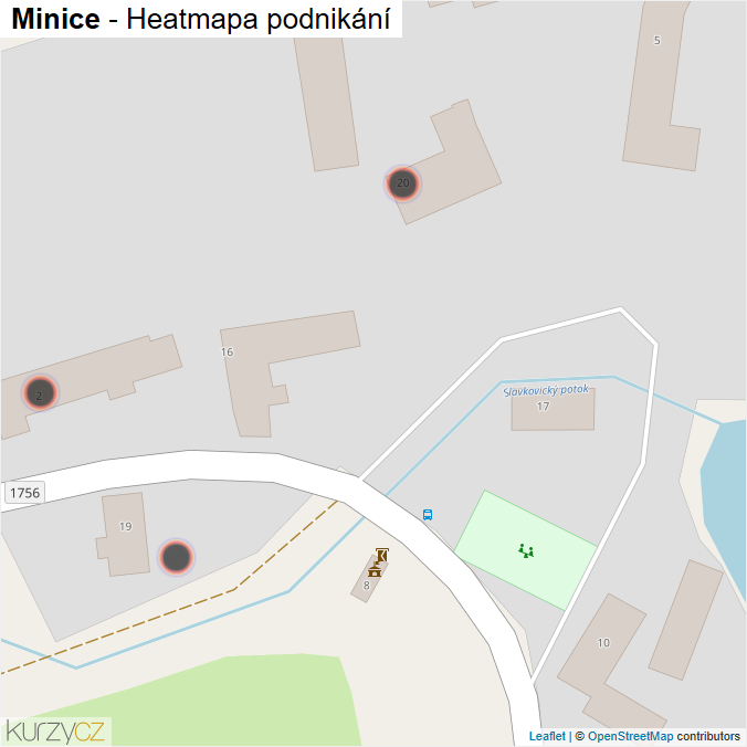 Mapa Minice - Firmy v obci.