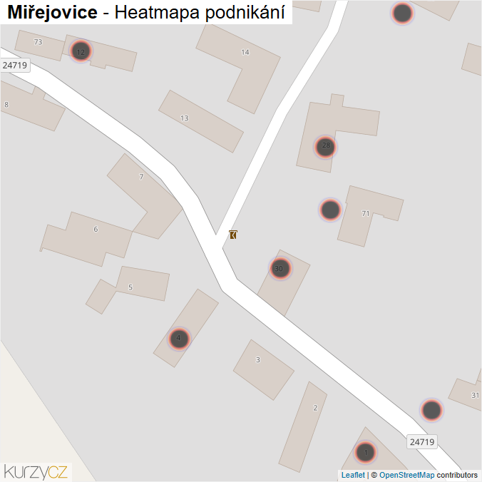 Mapa Miřejovice - Firmy v obci.