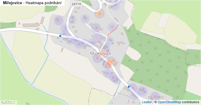 Miřejovice - mapa podnikání
