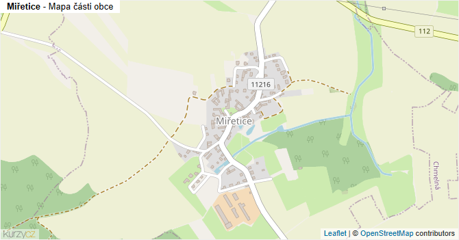 Miřetice - mapa části obce