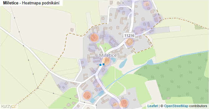 Miřetice - mapa podnikání