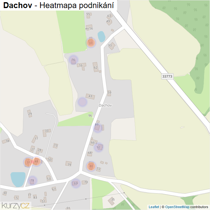 Mapa Dachov - Firmy v části obce.