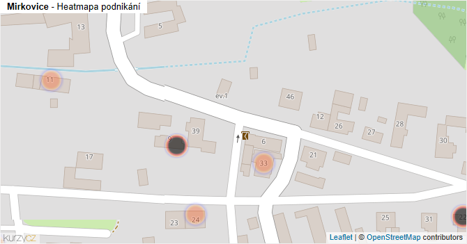 Mirkovice - mapa podnikání