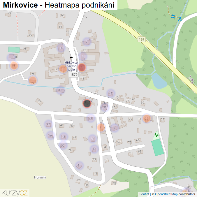 Mapa Mirkovice - Firmy v části obce.